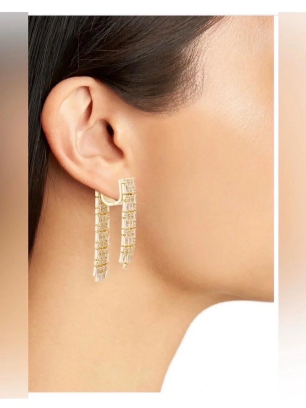 Baublebar NEW Cup chain double fringe drop earrings